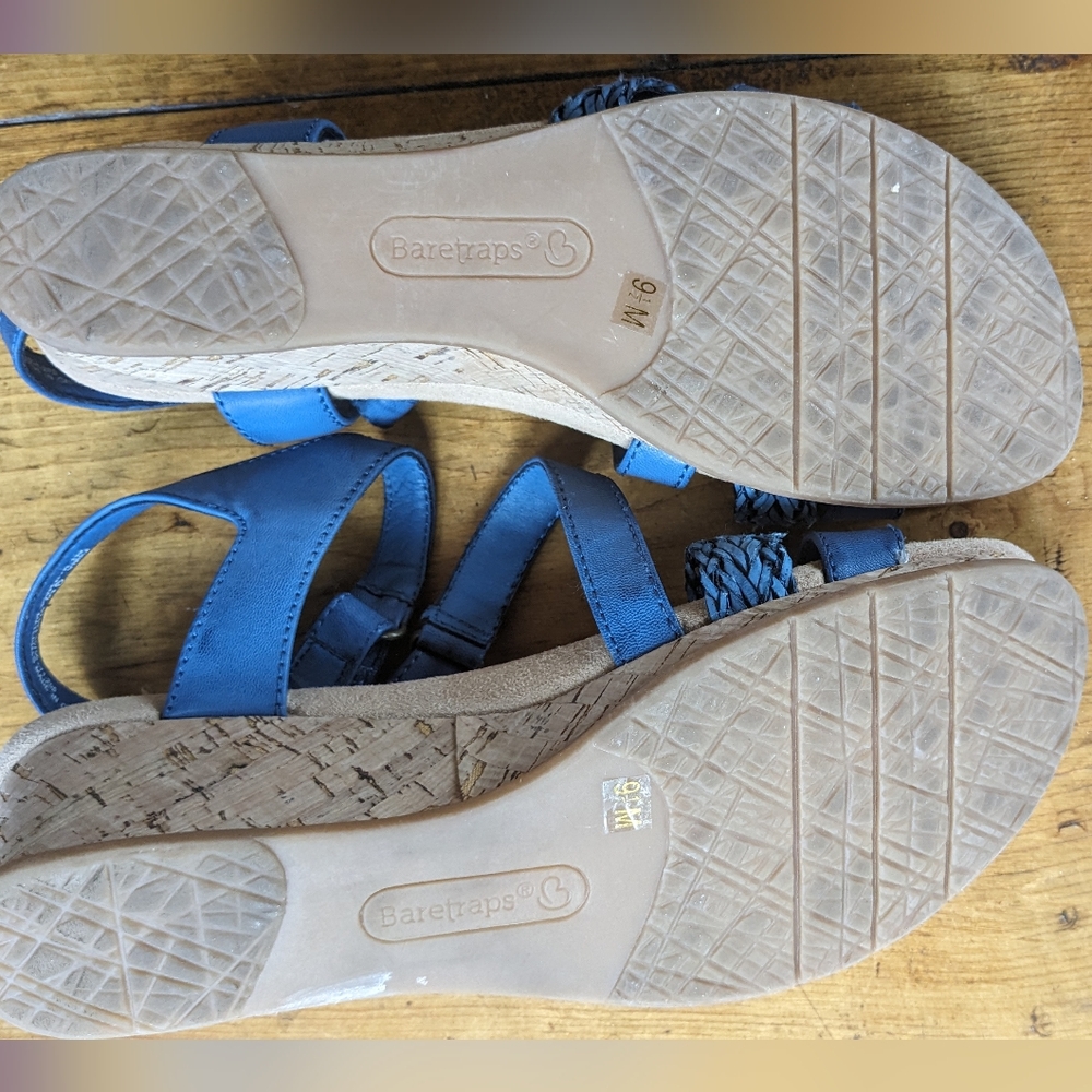 BareTraps Blue Wedge Sandals - Picture 8 of 10